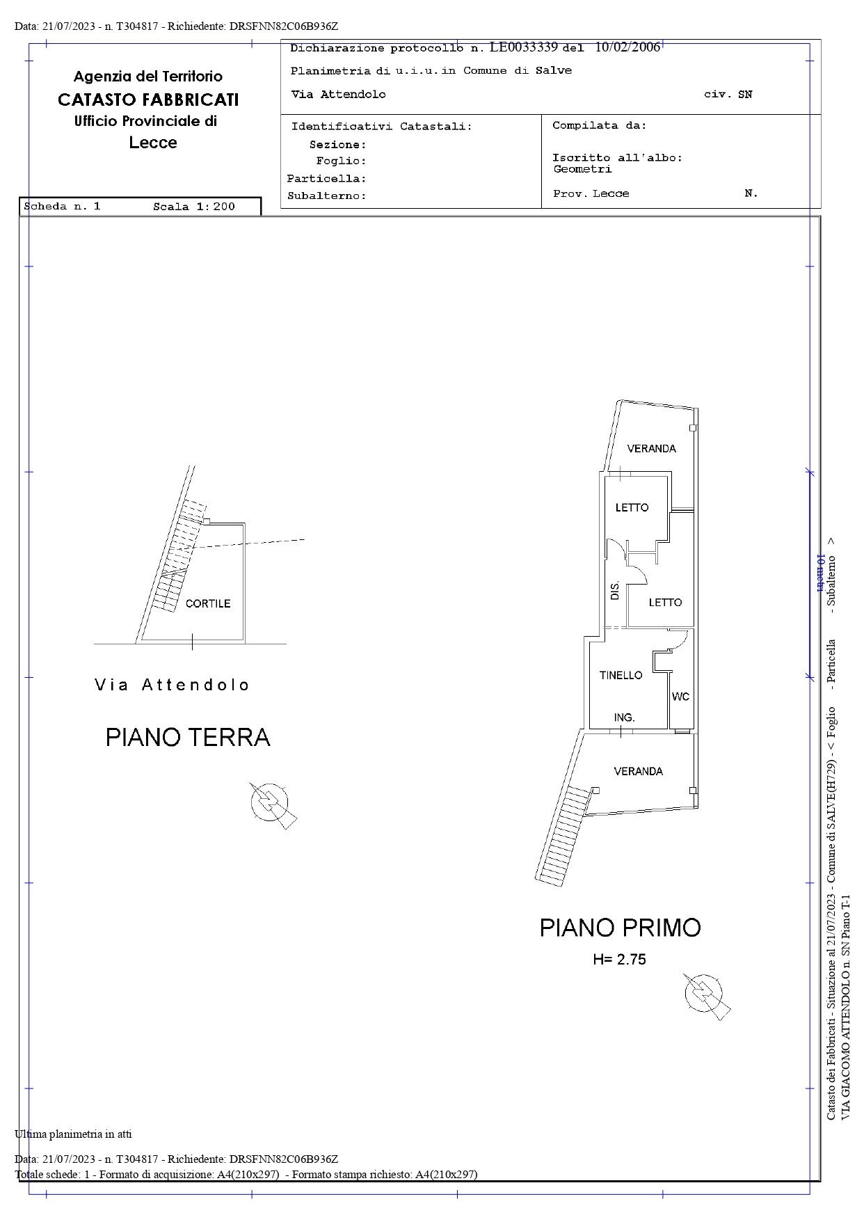 Vendite Salento: Vendita appartamento (Salve) - planimetria